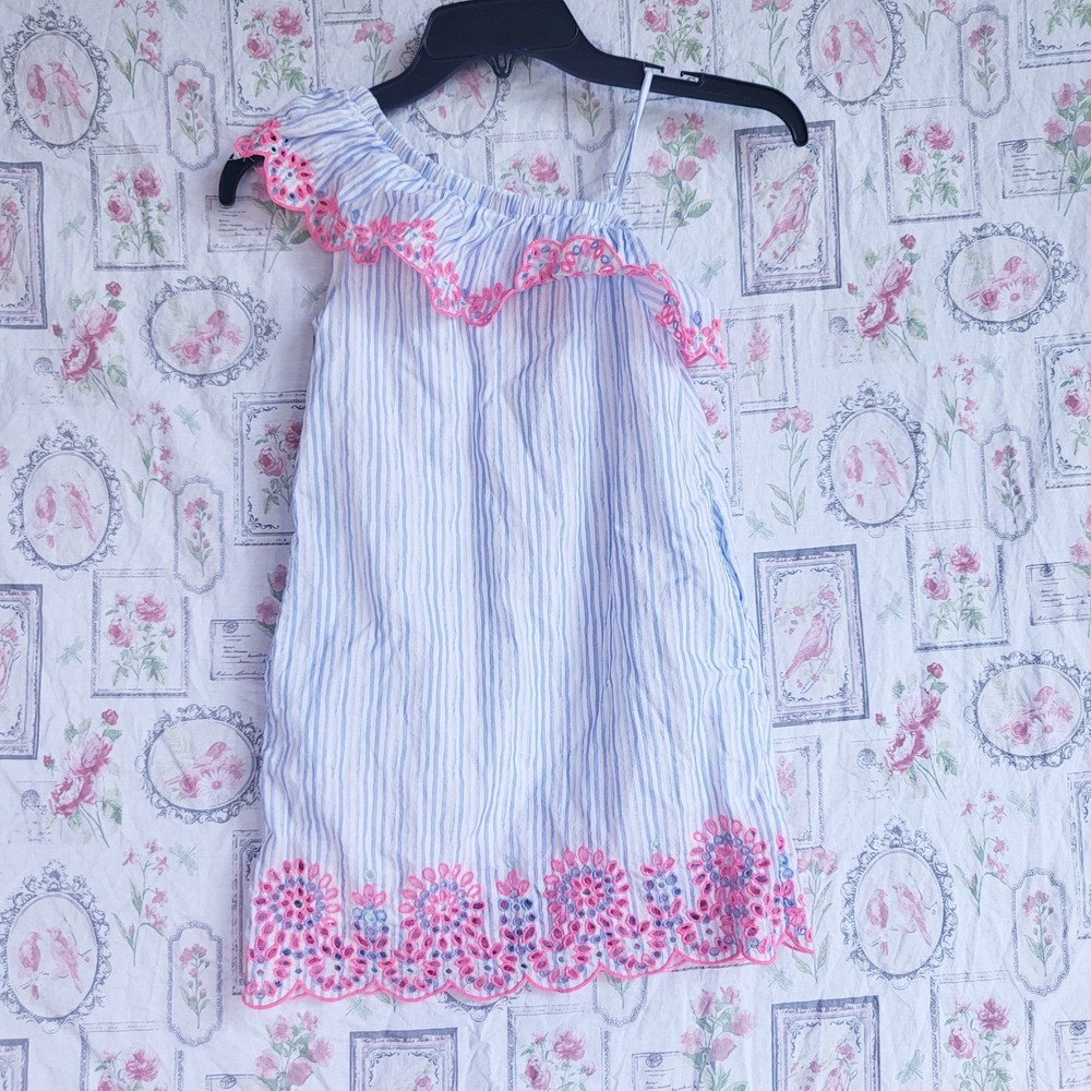 Vineyard Vines Striped Dress with Pink Embroidery